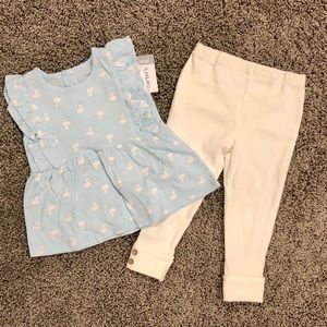 Carter's Matching Sets - Carter’s blue and white summer outfit with swans Carter's Matching Sets - Carter’s blue and white summer outfit with swans